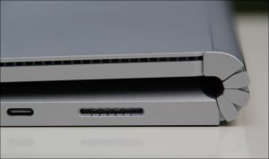 The Surface Book 3 features a gap between the lid and the base due to its unique fulcrum hinge design.