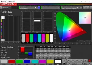 Nearly 100% Adobe RGB coverage and low delta E in an MSI laptop.